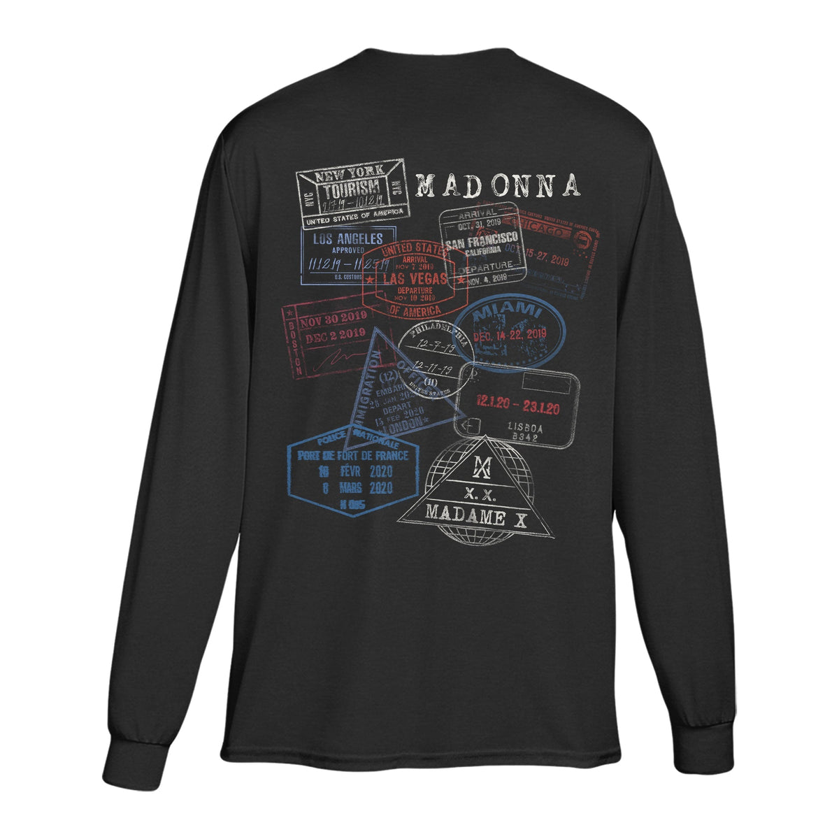 MX Logo passport stamp long sleeve tee